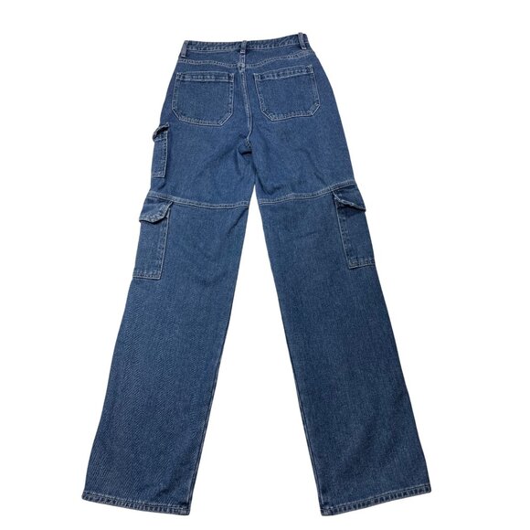 Women's Pacsun 90s Boyfriend Cargo Jeans Size 27 Blue Denim With Multiple Pocket - Picture 9 of 11